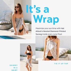 NWT Hat Attack Neutral Diamonds Printed Sarong